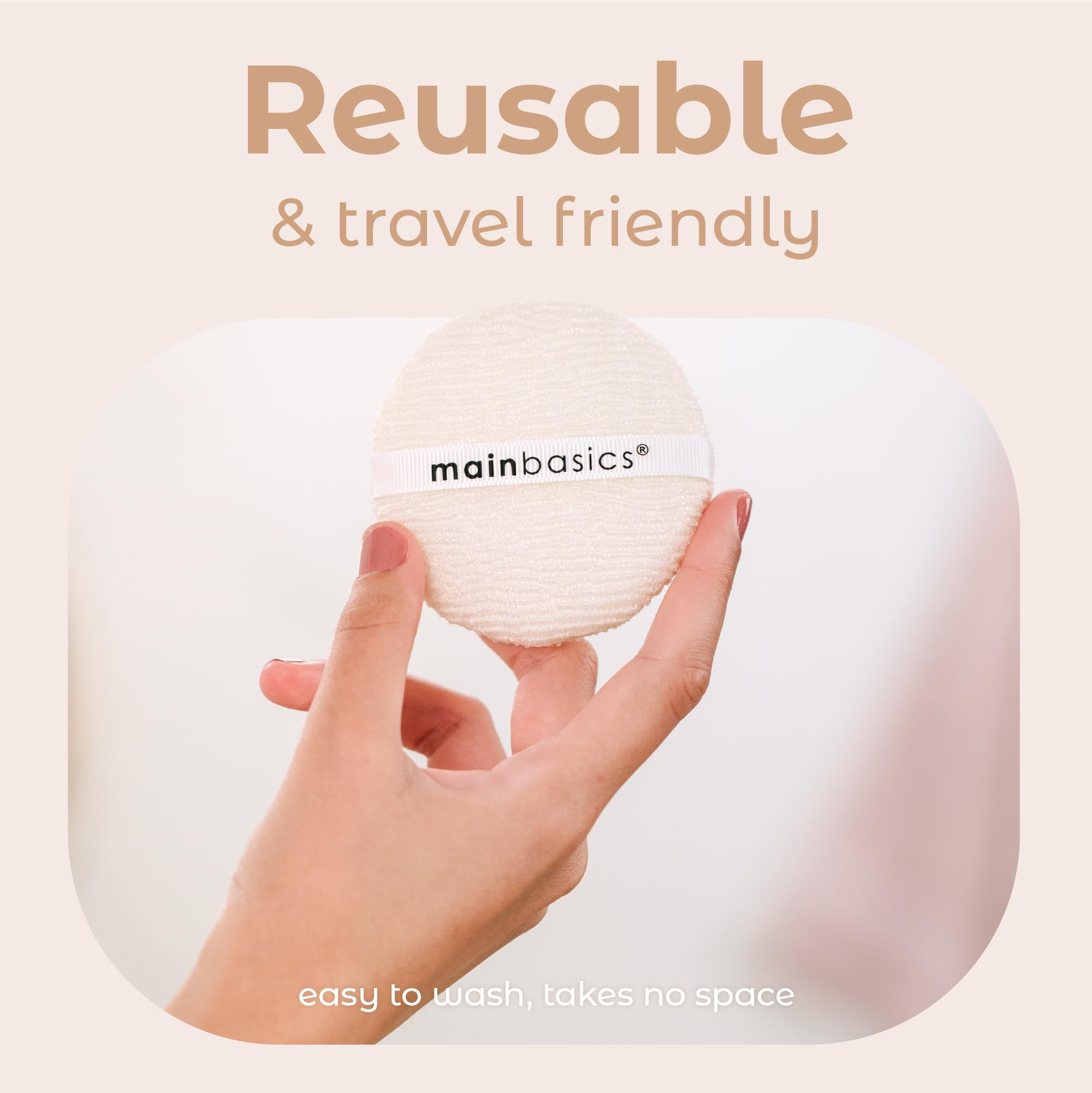 Éponges MainBasics compatibles avec les voyages, taille pratique et légère