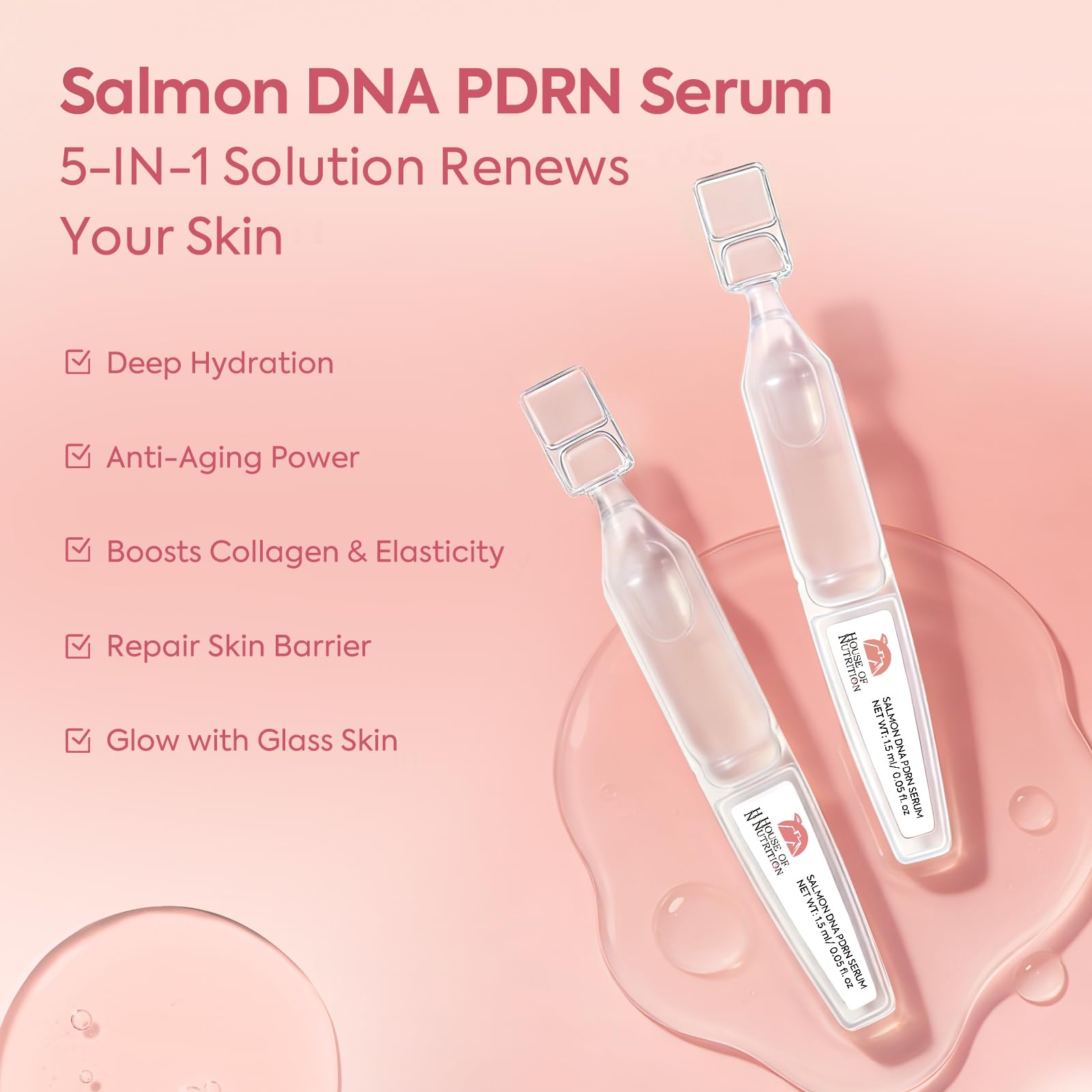 Texture légère du sérum DNA Saumon Maison de Nutrition, offrant un éclat naturel sans collant.