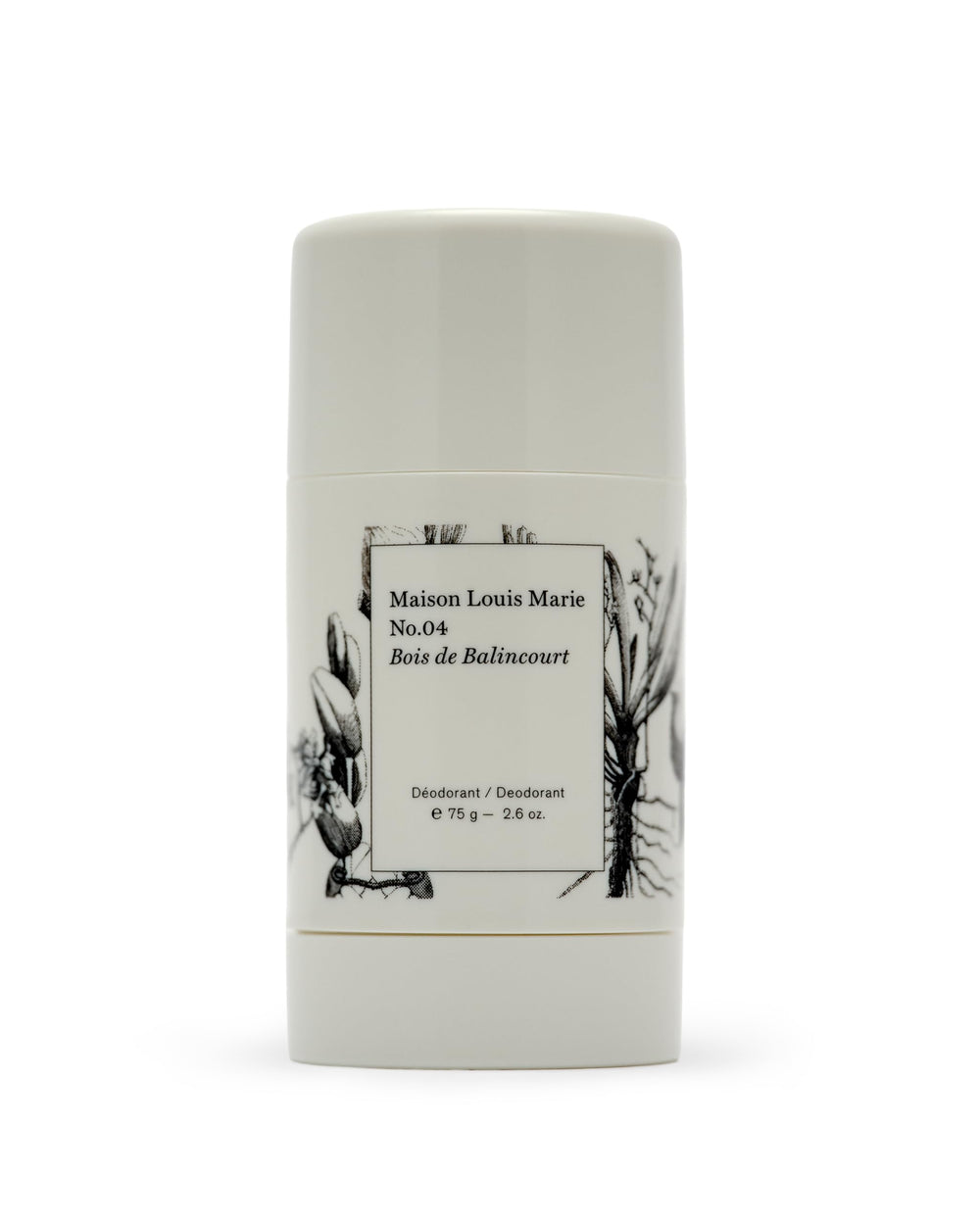 Maison Louis Marie No.04 Bois de Balincourt – bouteille déodorant, parfum boisé chaleureux.