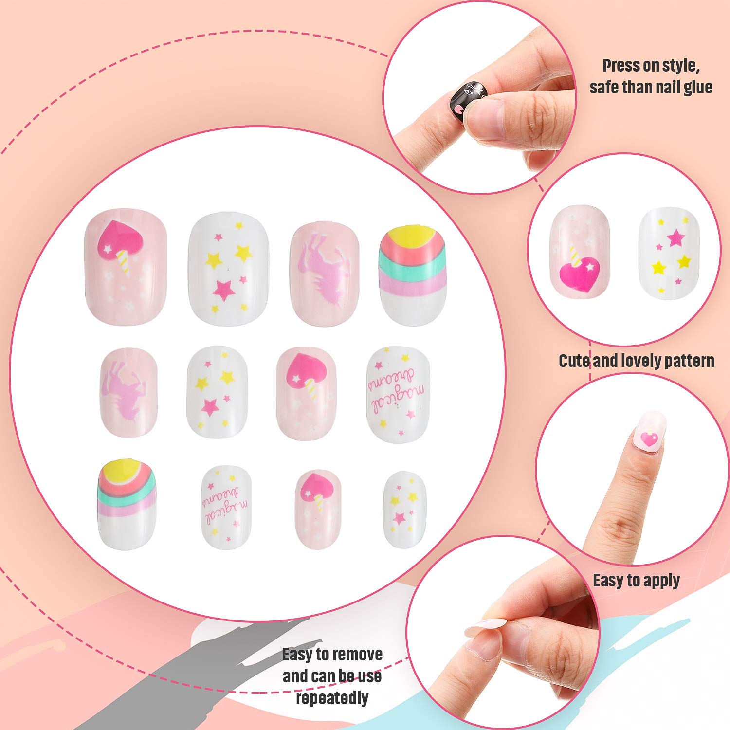Maitys application rapide et pré-collée, gain de temps pour des ongles en quelques minutes.