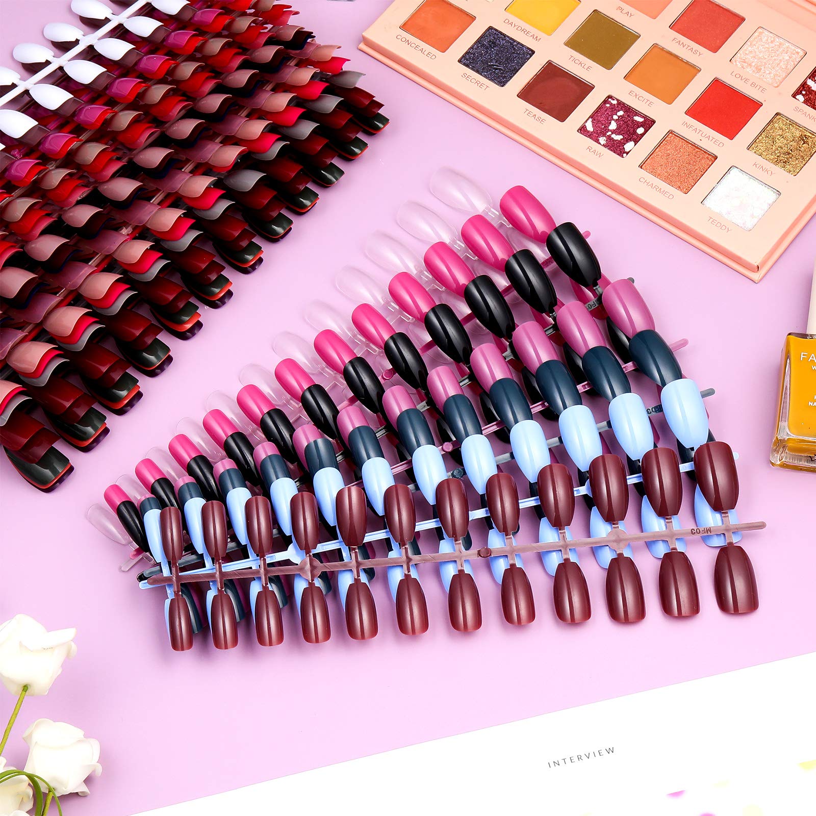 Maitys faux ongles solides, brillance élevée, pratique pour salon ou domicile.