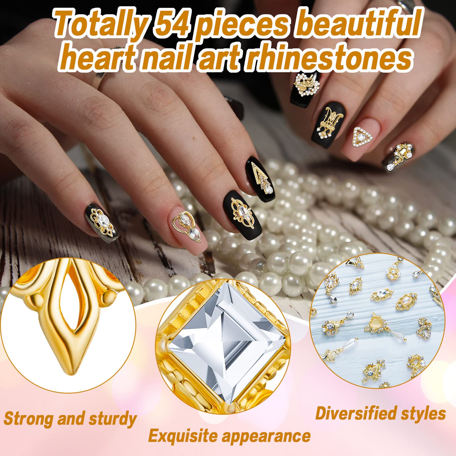 Maitys strass-pavé sur ongles, brillance éclatante et décor polyvalent.