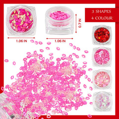 Maitys paillettes ongles coeurs roses Saint-Valentin, options variées.