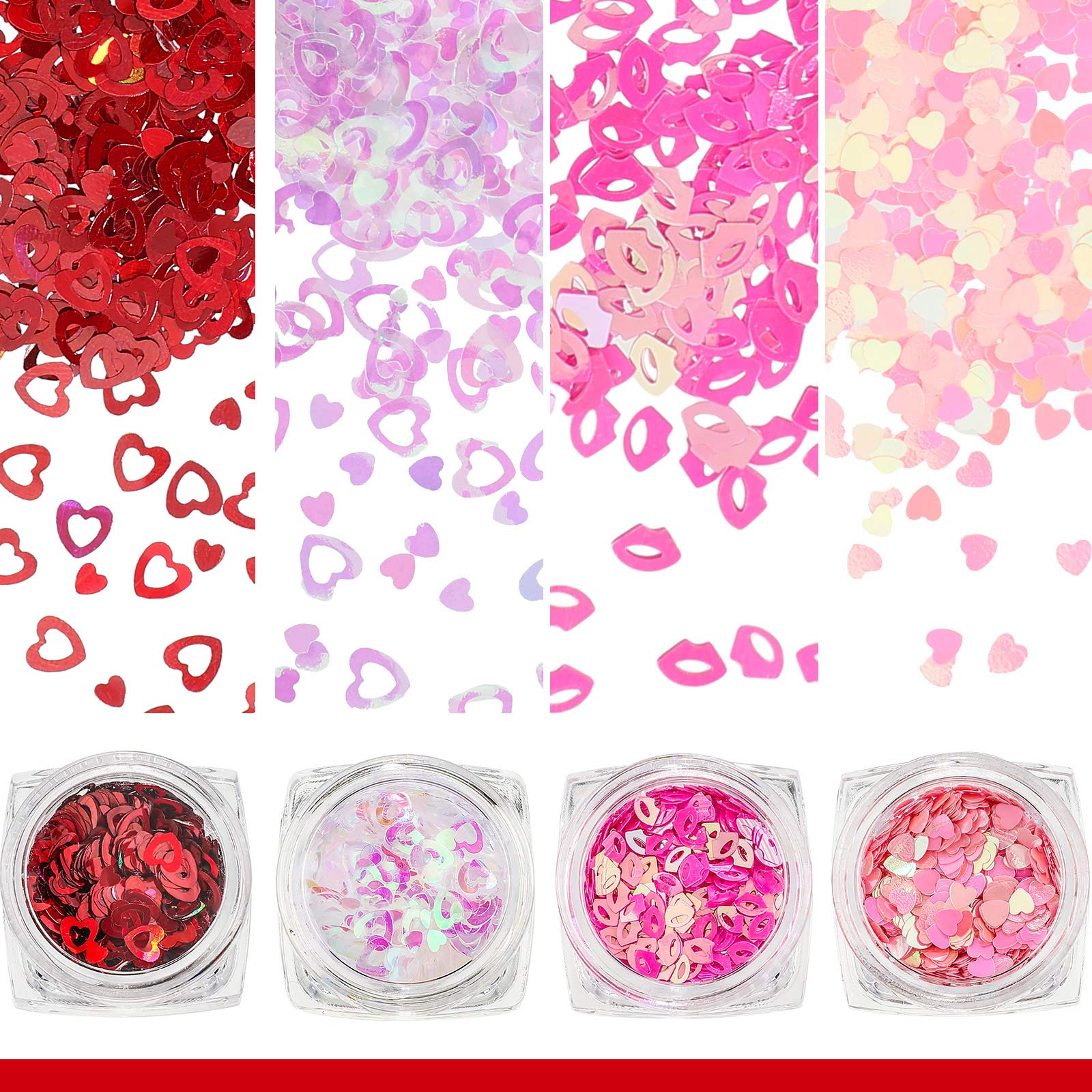 Maitys paillettes ongles forme-levre holographiques, effet miroir.