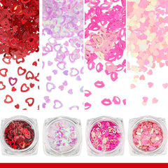 Maitys paillettes ongles forme-levre holographiques, effet miroir.