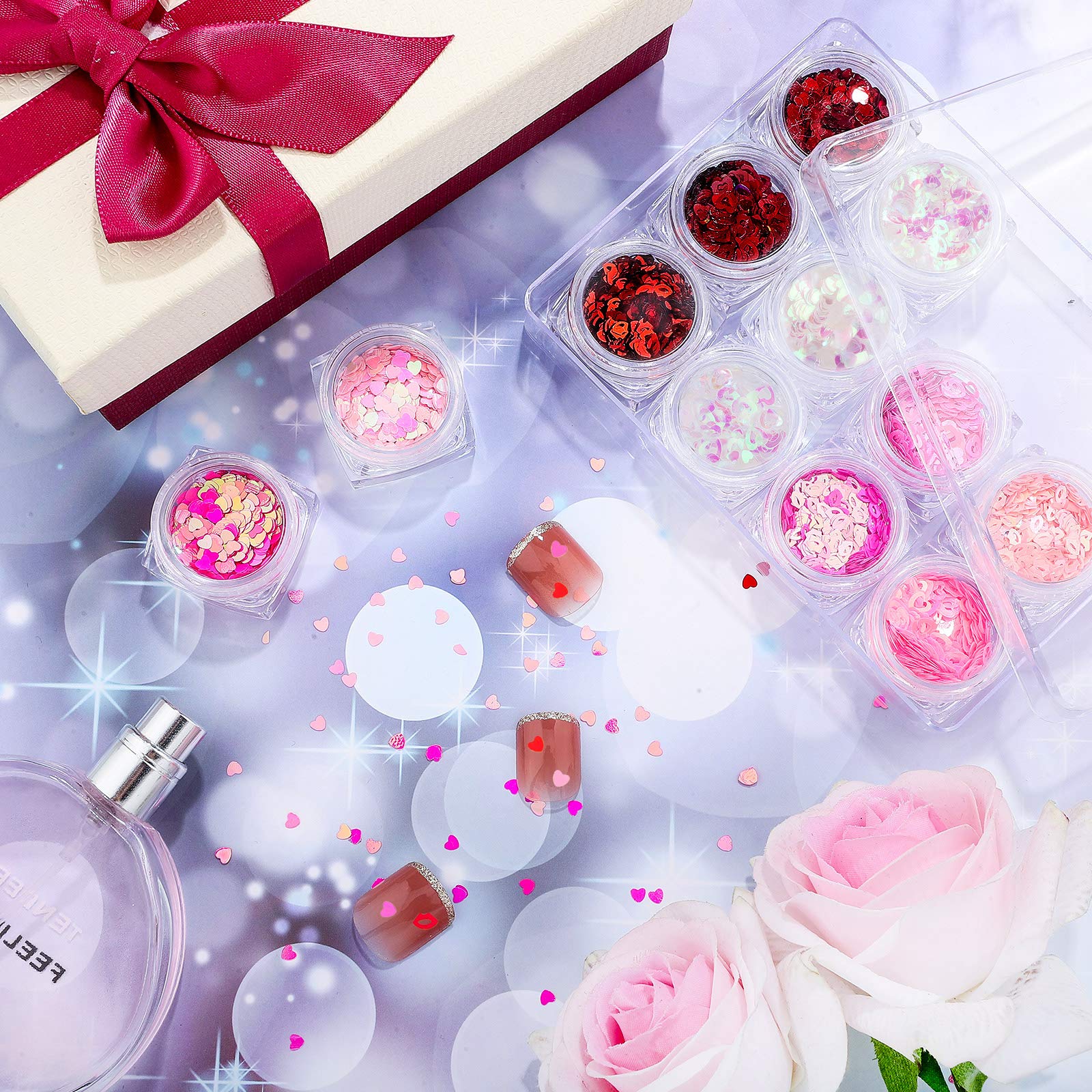 Maitys paillettes ongles multicolores faciles à assortir, kit polyvalent pour divers styles vestimentaires.