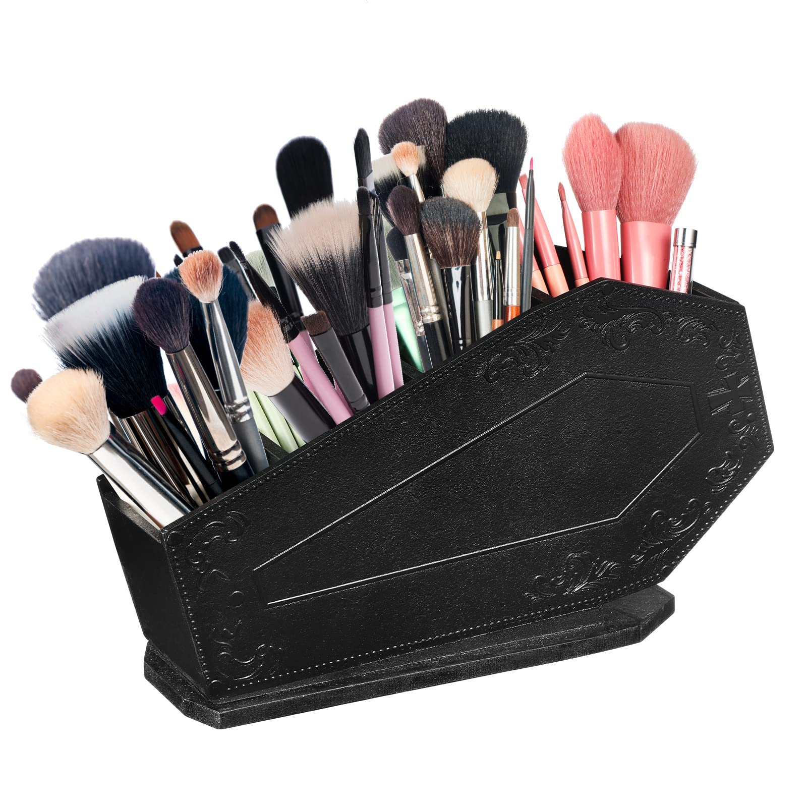 Maitys porte-pinceaux cercueil en bois gothique, rangement élégant pour maquillage