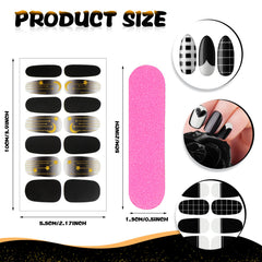 Maitys stickers ongles wrap noir dégradé pour un look élégant.