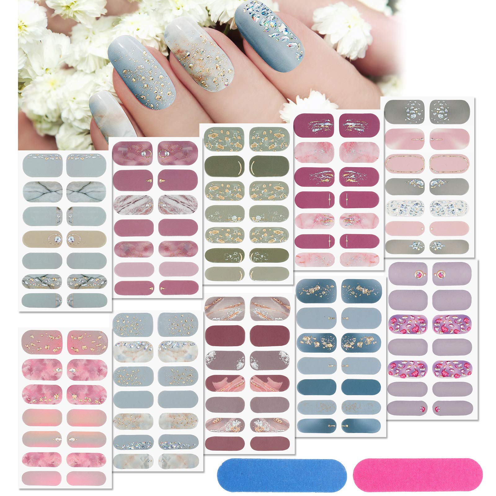 Maitys stickers ongles-wraps complets paillettes, pose rapide et look glamour.