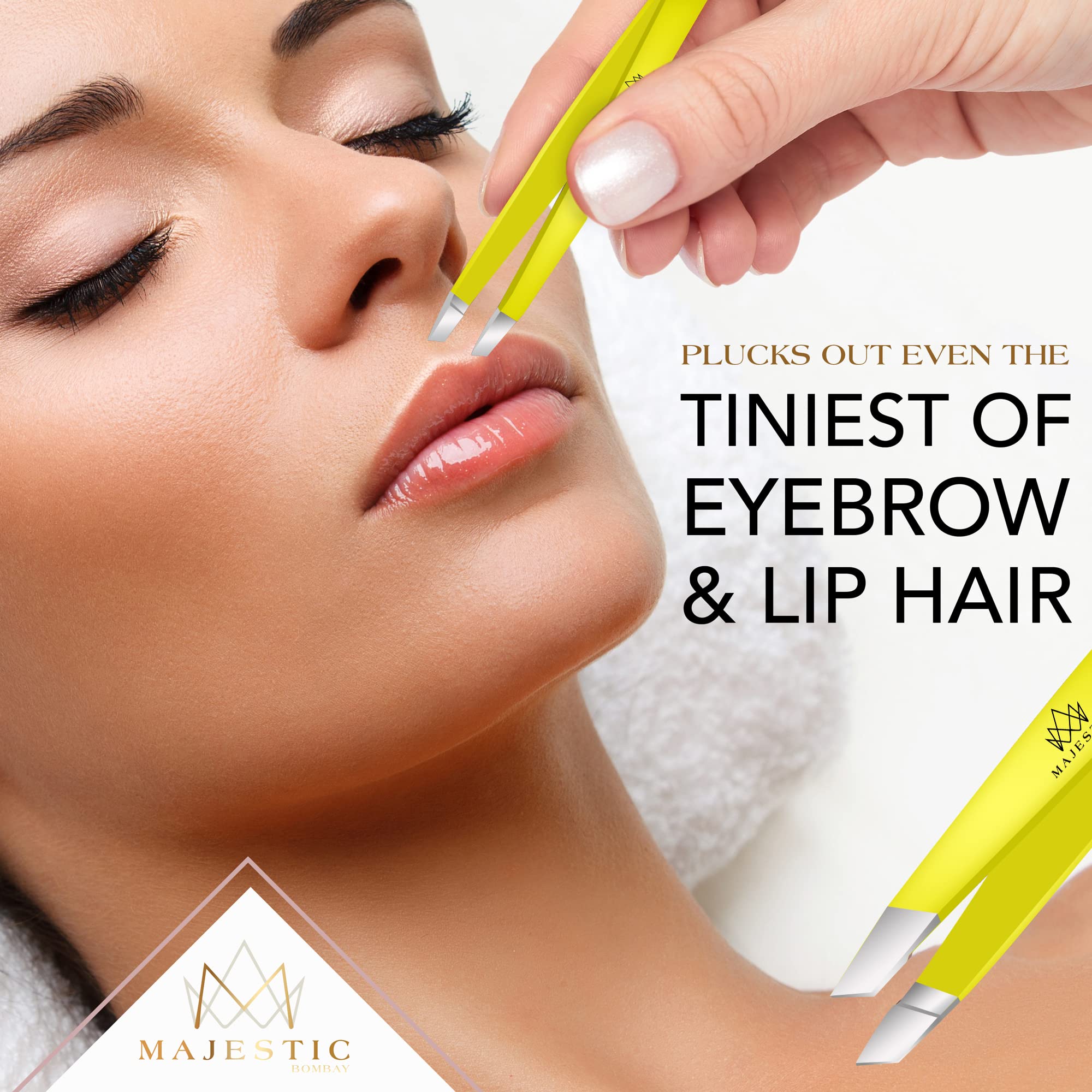 Pinces Majestic Bombay pour sourcils, retrait des poils avec précision.