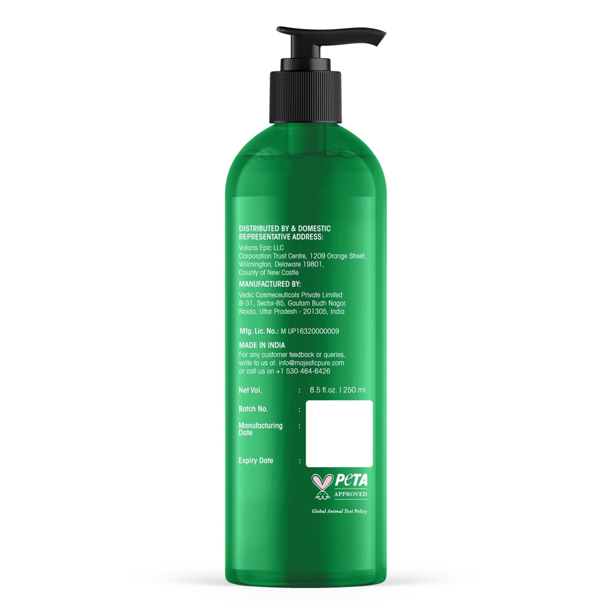 Gel qualité premium Majestic Pure extrait végétal éthique et sûr.