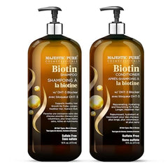 Majestic Pure Biotin Conditionneur – flacon visible pour cheveux nourris.
