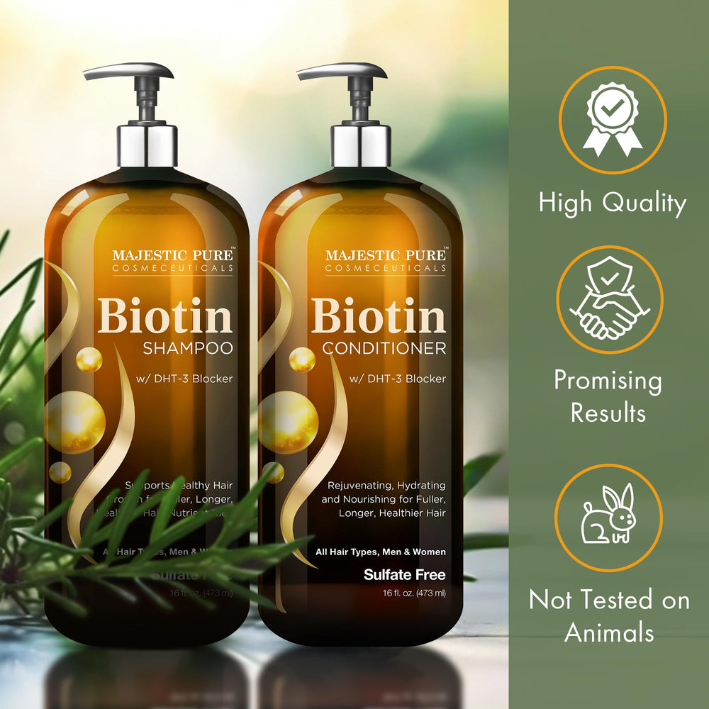 Emballage Majestic Pure – sans sulfates et non testé sur animaux.
