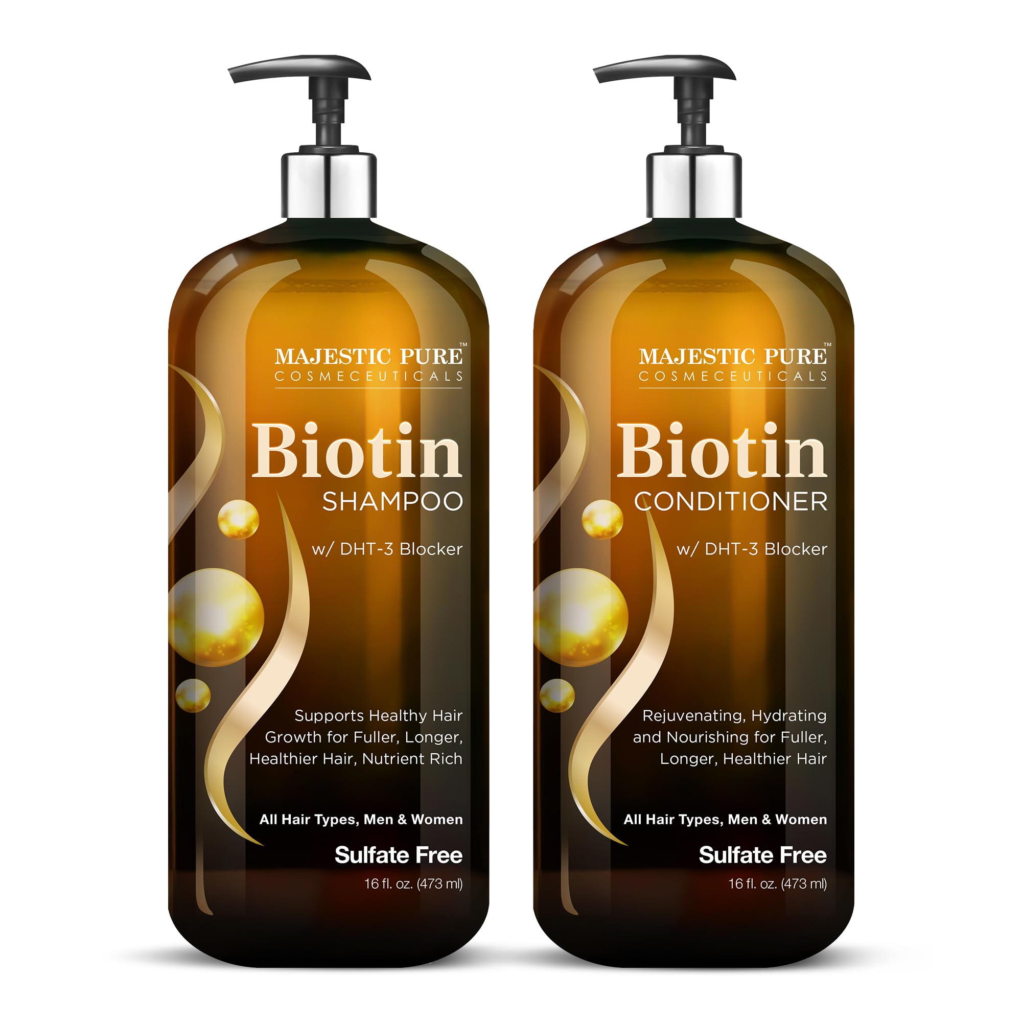 Majestic Pure Biotin Shampoing – flacon visible pour plus de volume.