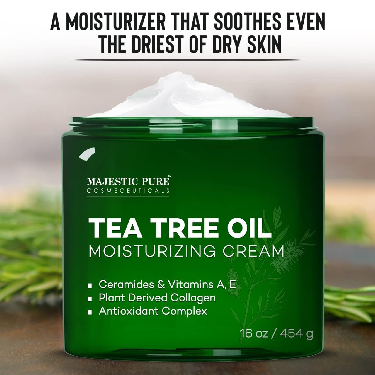 Cou et décolleté hydratés avec Majestic Pure à l'arbre-a-the