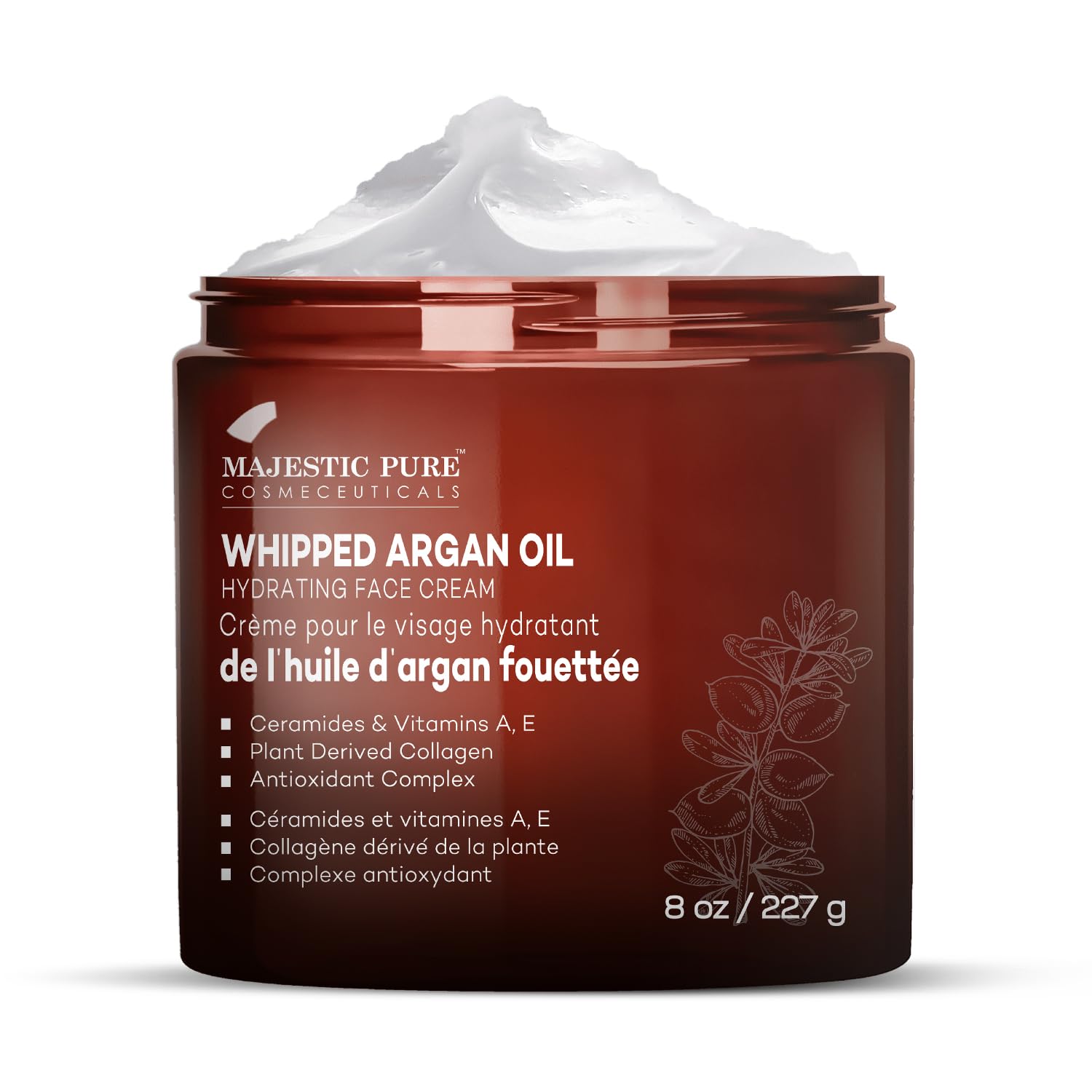 Majestic Pure Crème Argan: texture luxueuse qui laisse la peau soyeuse.