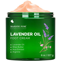 Majestic Pure Crème pieds lavande – emballage visible, hydratation légère pour pieds secs.