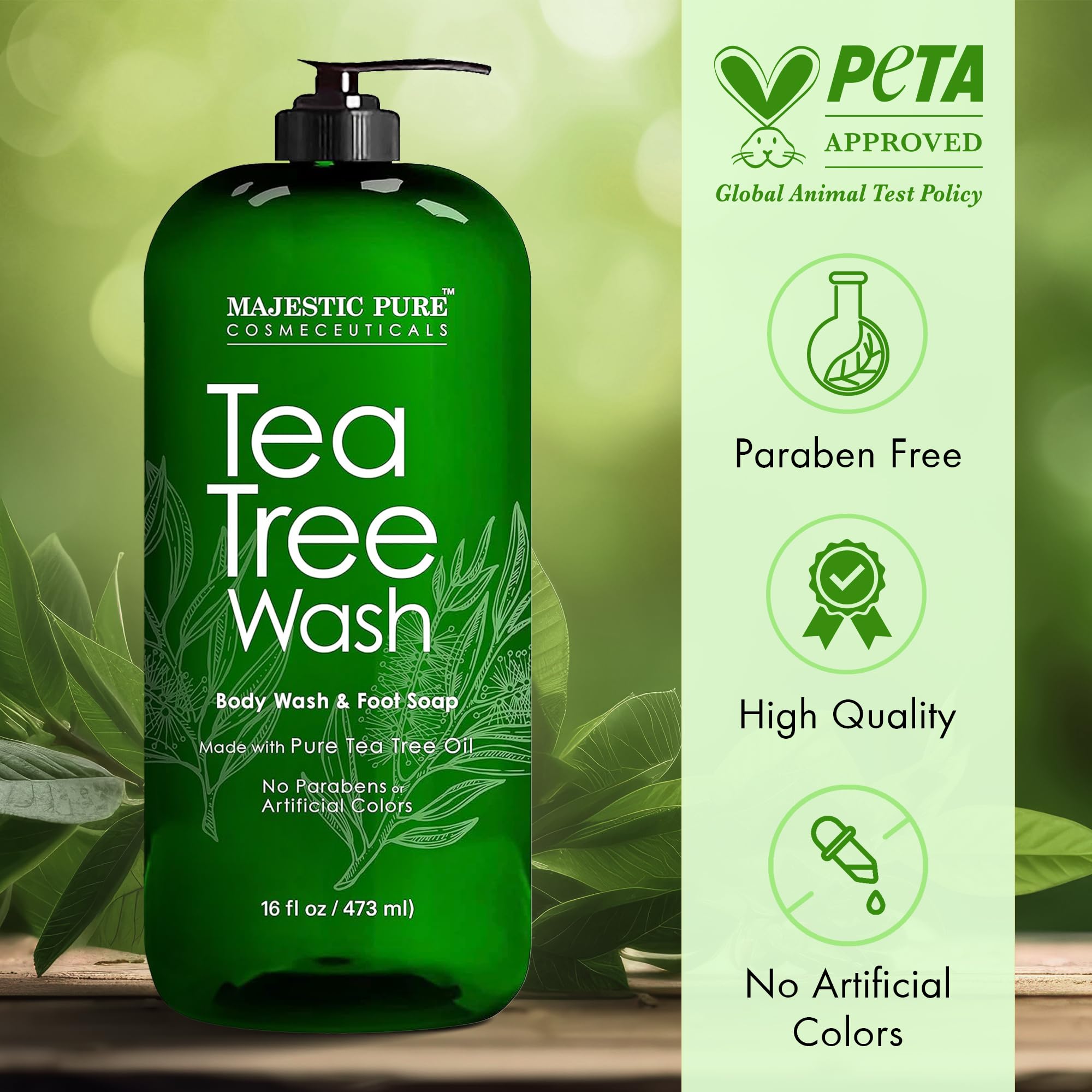Majestic Pure Gel Douche Arbre à Thé — huile d'arbre à thé pour une peau propre