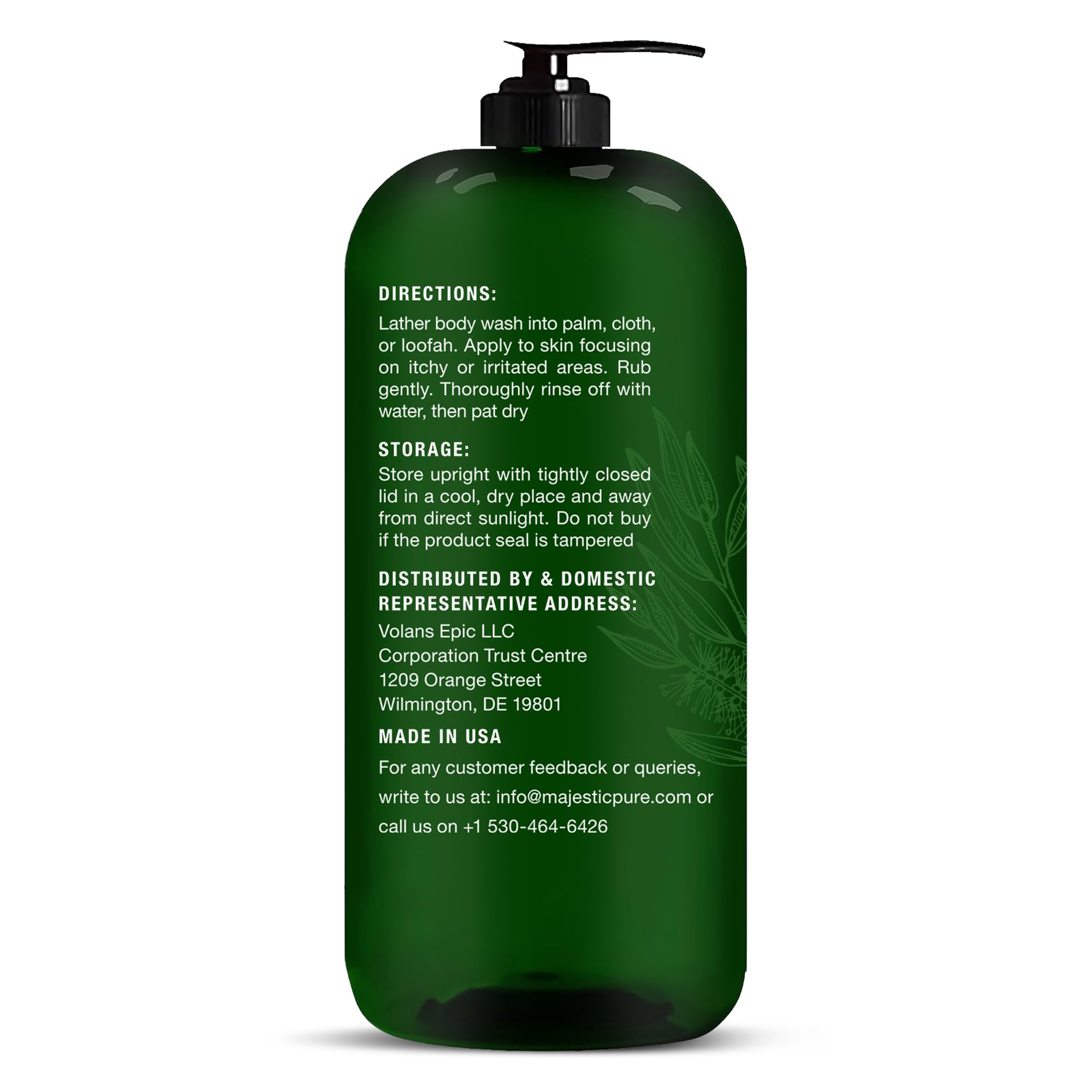 Majestic Pure Gel Douche Arbre à Thé — senteur frais menthe-poivrée lors de l'utilisation