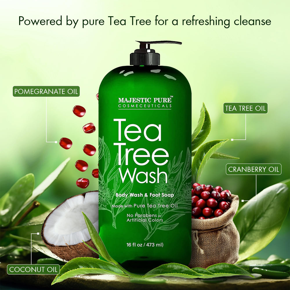 Majestic Pure Gel Douche Arbre à Thé — peau nourrie et revitalisée après l'utilisation