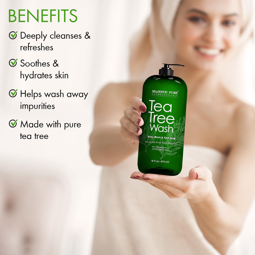 Majestic Pure Gel Douche Arbre à Thé — zones irritées apaisées après le soin