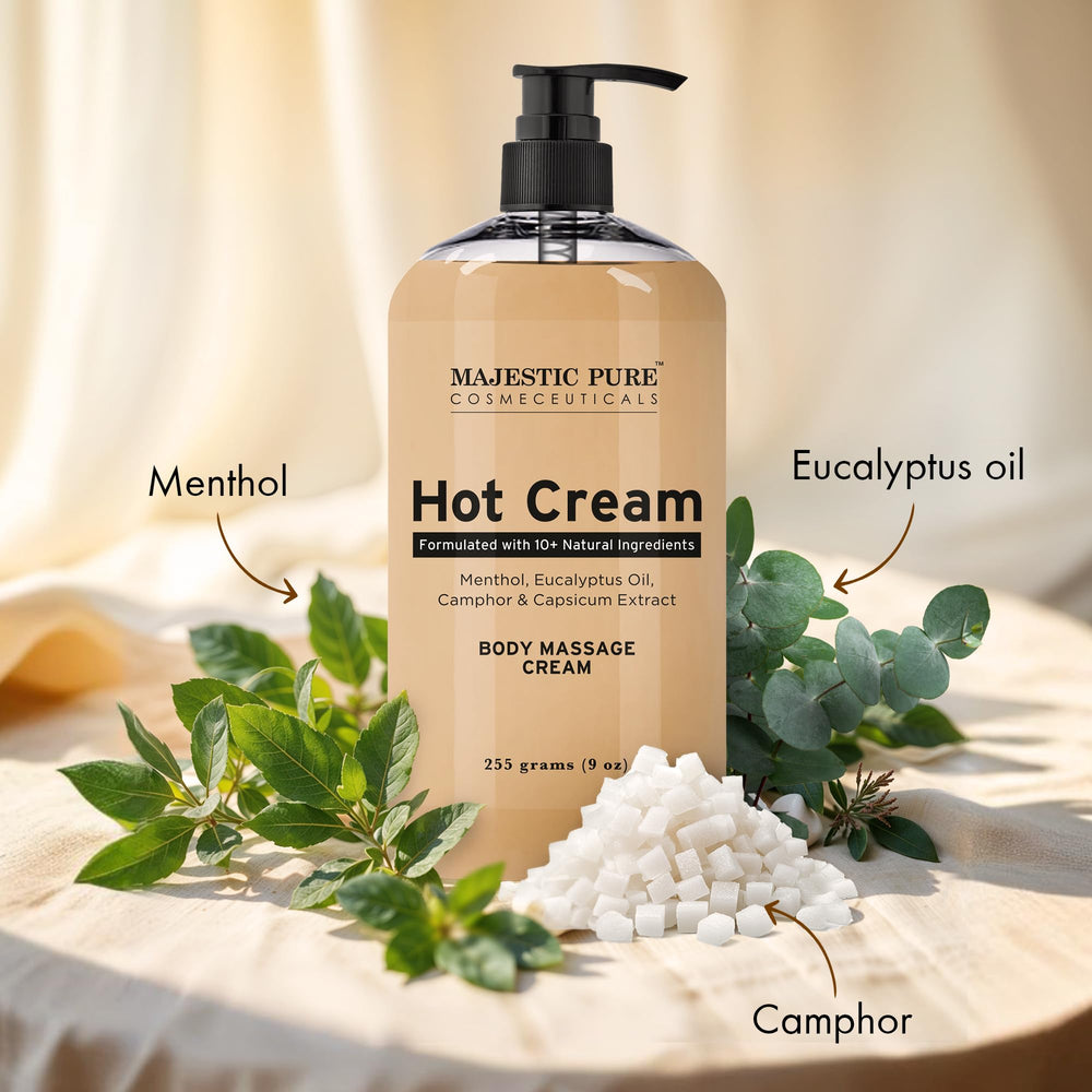 Absorption rapide de Majestic Pure Hot Cream après l'application.