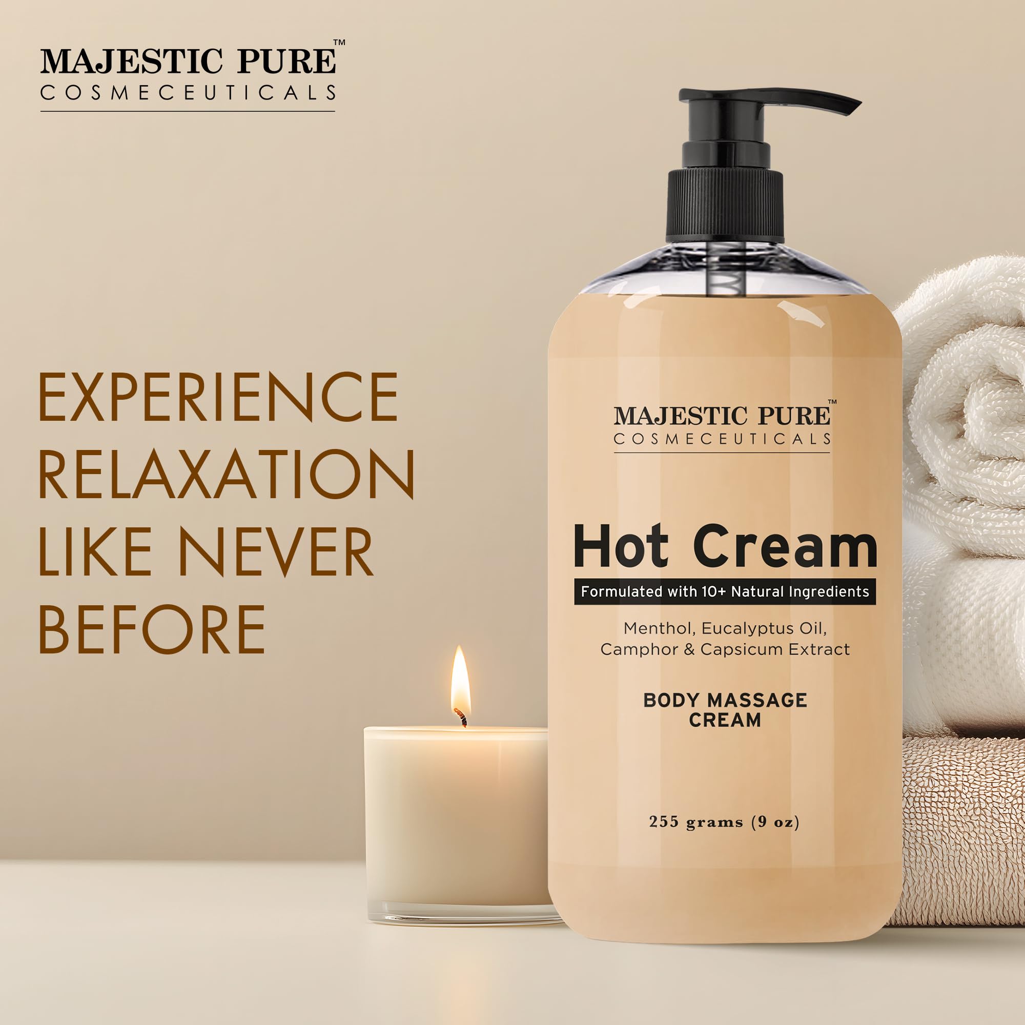 Application en massage de Majestic Pure Hot Cream sur la peau.