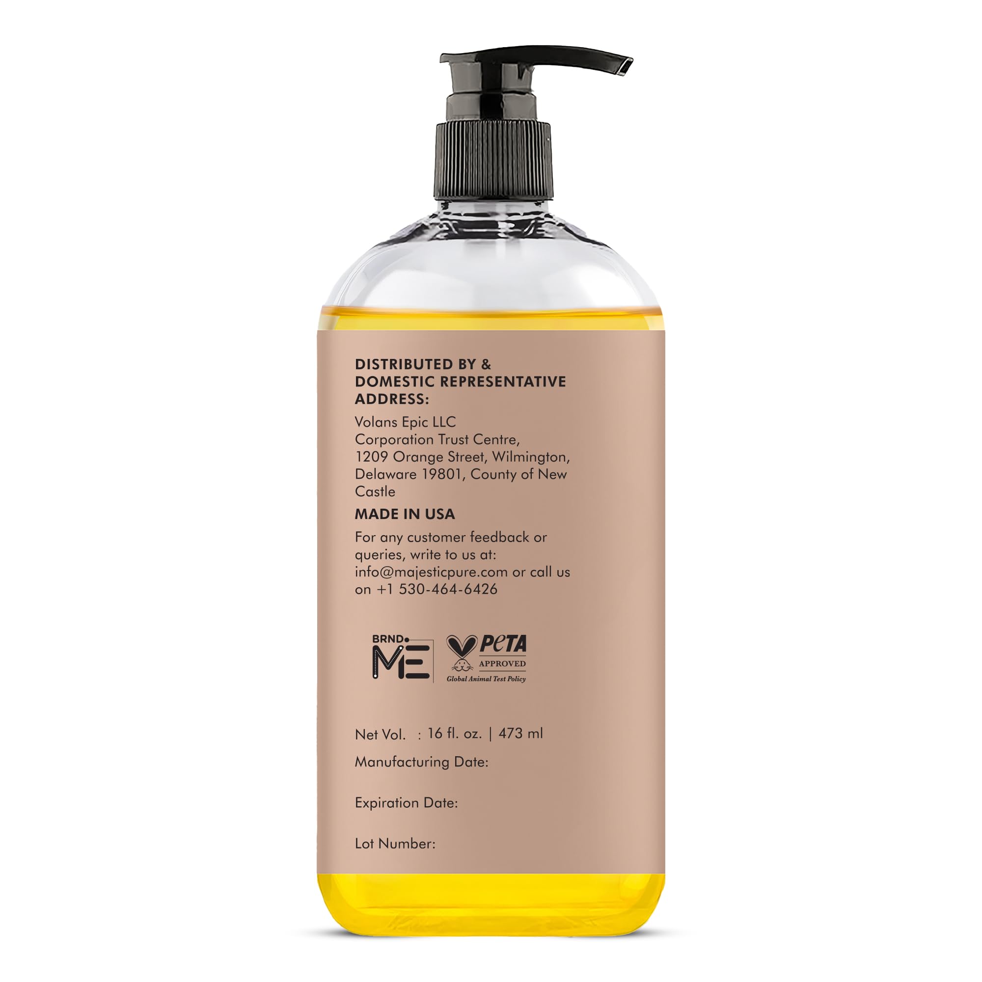 Majestic Pure huile d'amande douce emballage varie : emballage variable selon les lots.