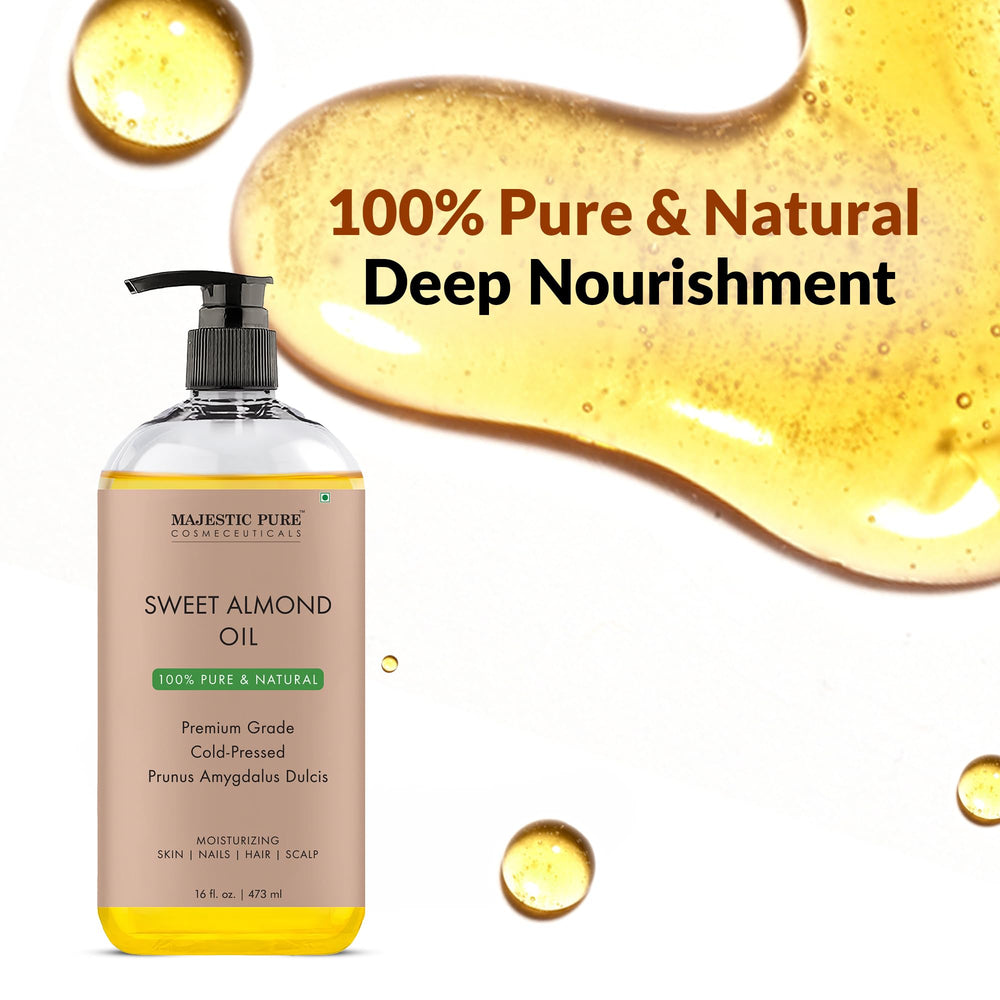 Majestic Pure huile d'amande douce soin cheveux : nourrir et revitaliser les cheveux.