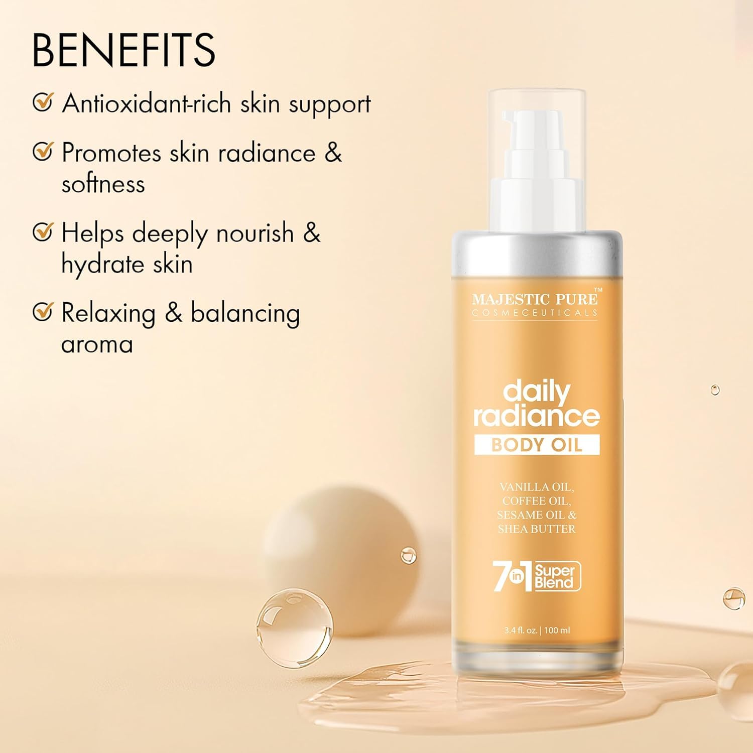 Beurre de karité et huile de sésame nourrissent et protègent la peau.
