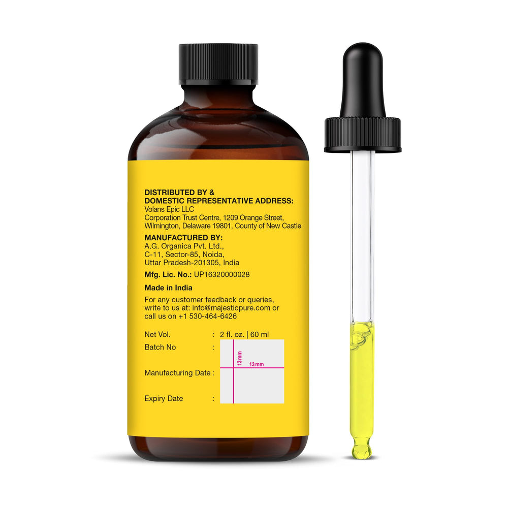 Majestic Pure huile vitamine E pour une peau nourrie et radieuse.