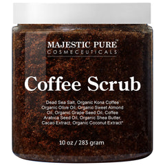 Gommage Majestic Pure Arabica – bouteille montrant l exfoliation naturelle pour peau lisse
