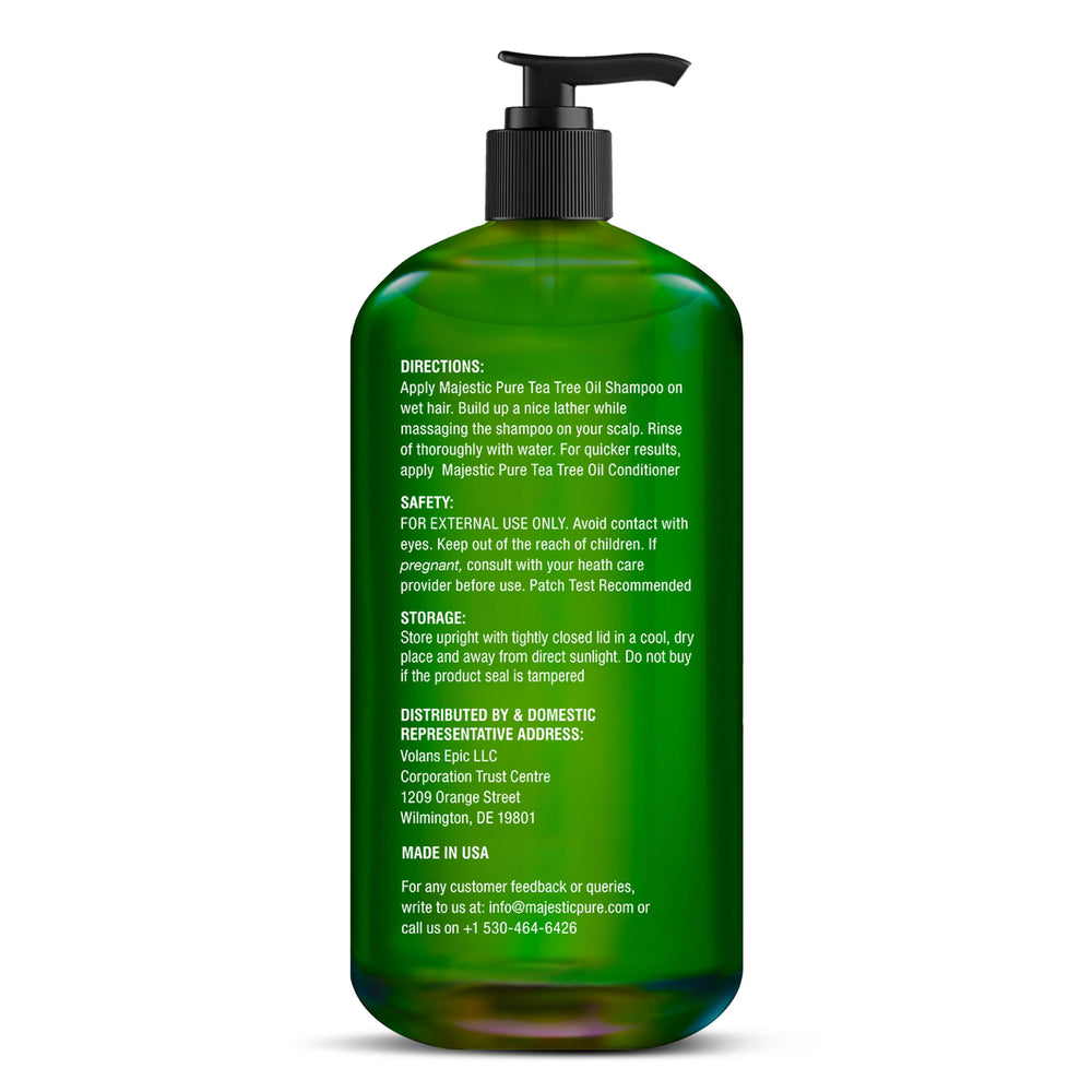 Majestic Pure Shampoing arbre à thé – formule sans sulfate respectueuse des cheveux