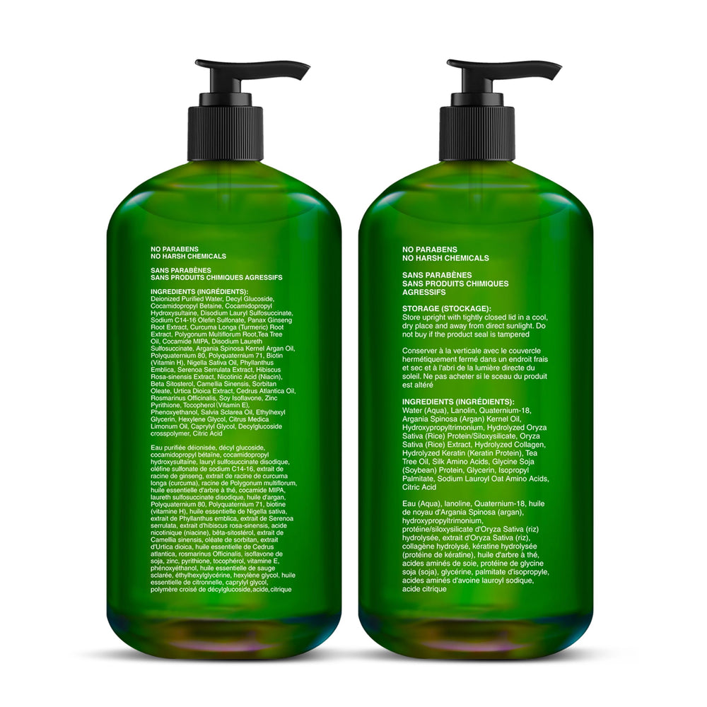 Pack visible de deux bouteilles Majestic Pure Tea Tree prêt à l’emploi.
