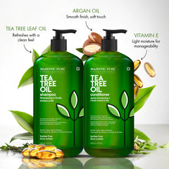 Texture mousseuse du shampooing Majestic Pure Tea Tree en action.