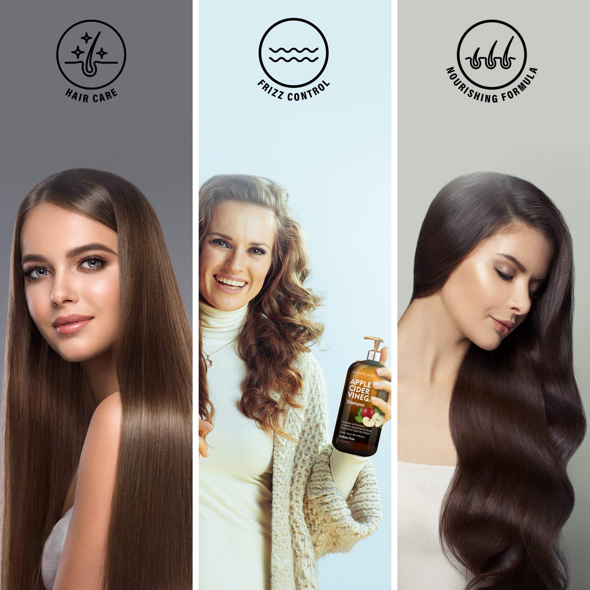 Majestic Pure Shampoing contrôle des pellicules et hydratation du cuir chevelu.