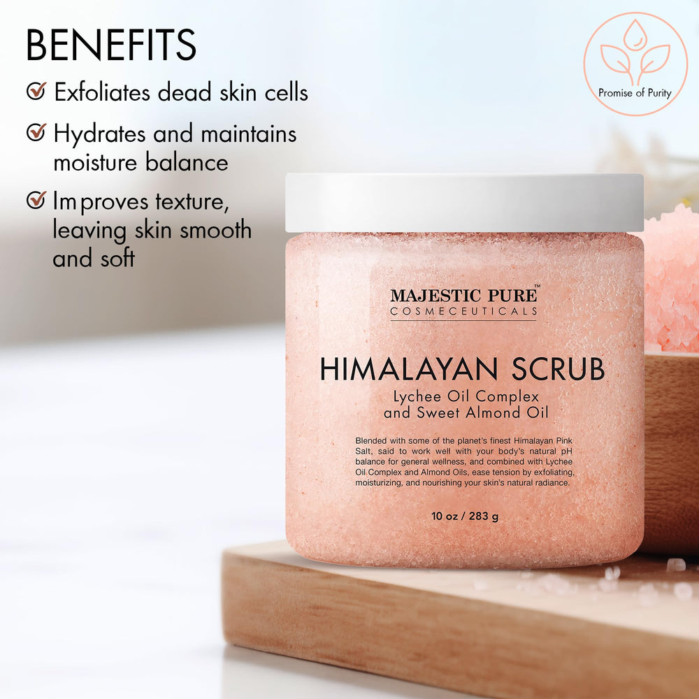 Texture granuleuse Majestic Pure sel Himalayen prête à exfolier en douceur.