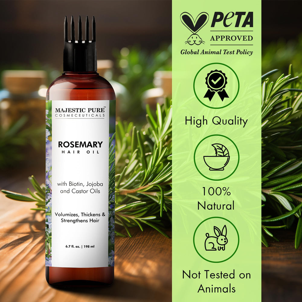 Majestic Pure huile romarin et jojoba, soin capillaire naturel.