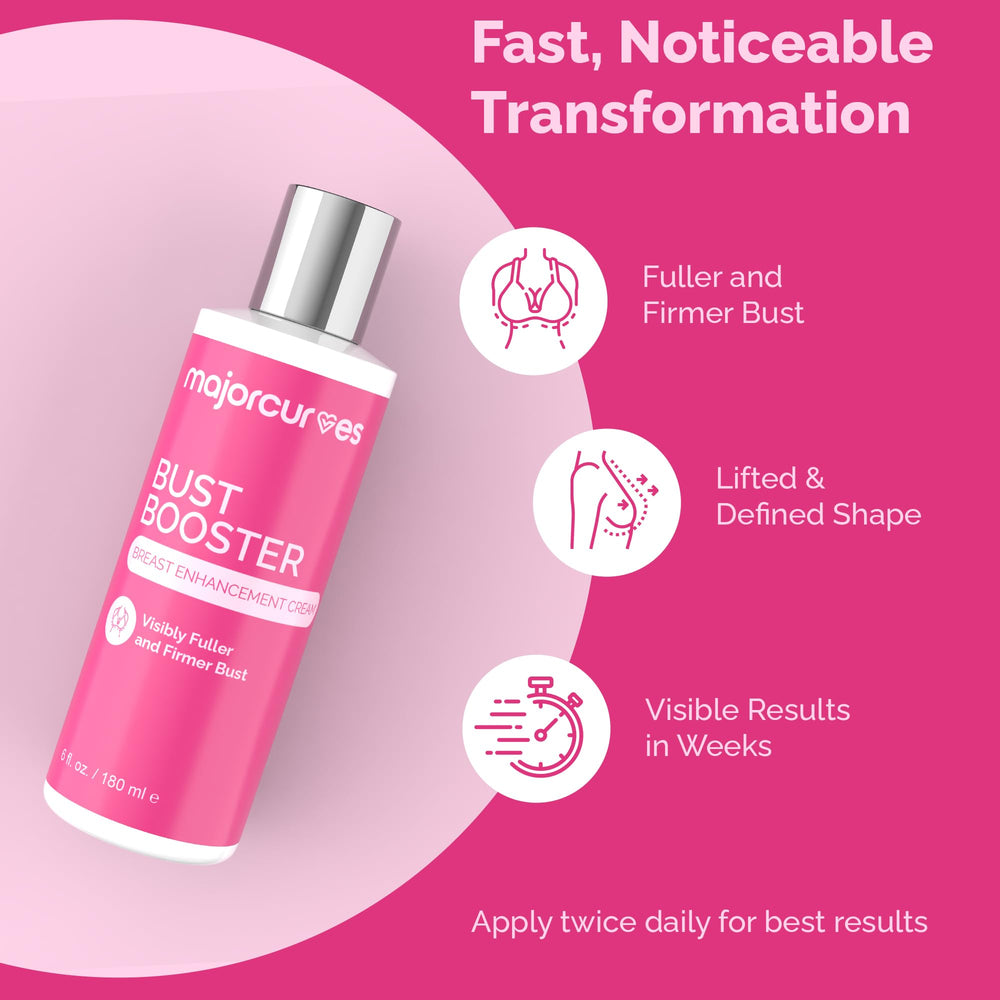 Application et massage de la crème Major Curves pour lisser et tonifier le buste