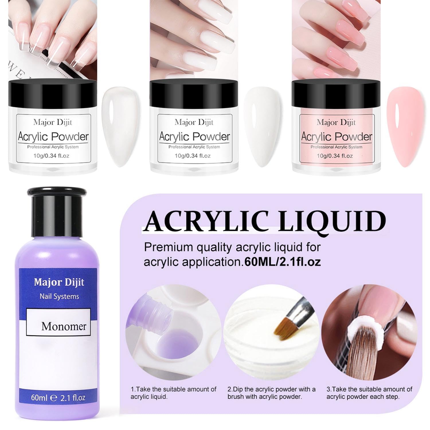 Major Dijit Formes Ongles pour guider la pose précise.