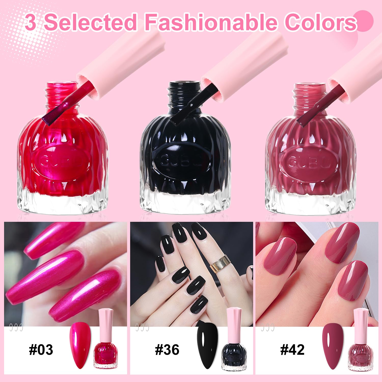 Poudres acryliques Major Dijit trio, nuancier pour looks variés