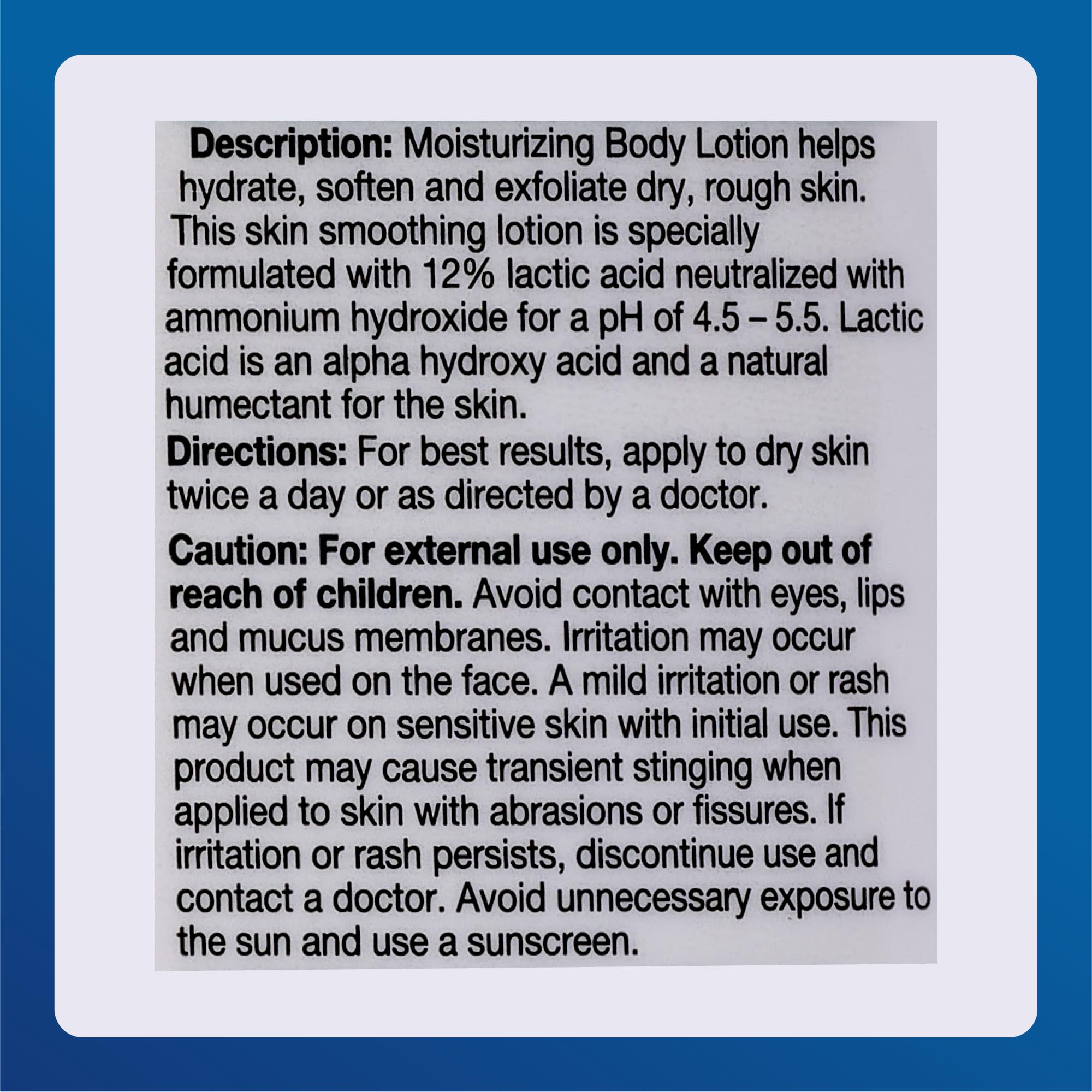 MAJOR lotion lactate 12%, application quotidienne pour peau lisse et hydratée.