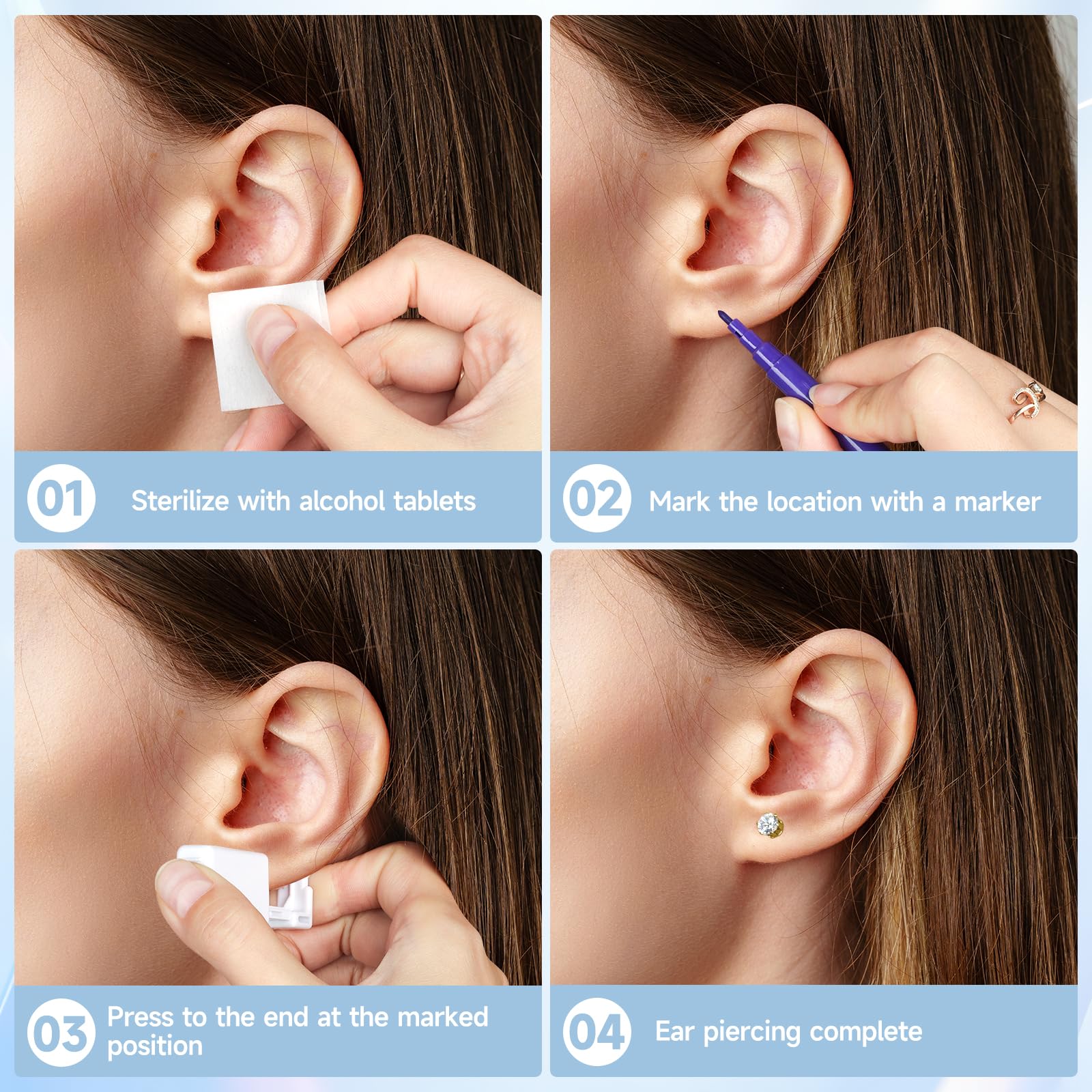 Makalong aiguille piercing oreille inox — précision médicale pour des piqûres propres