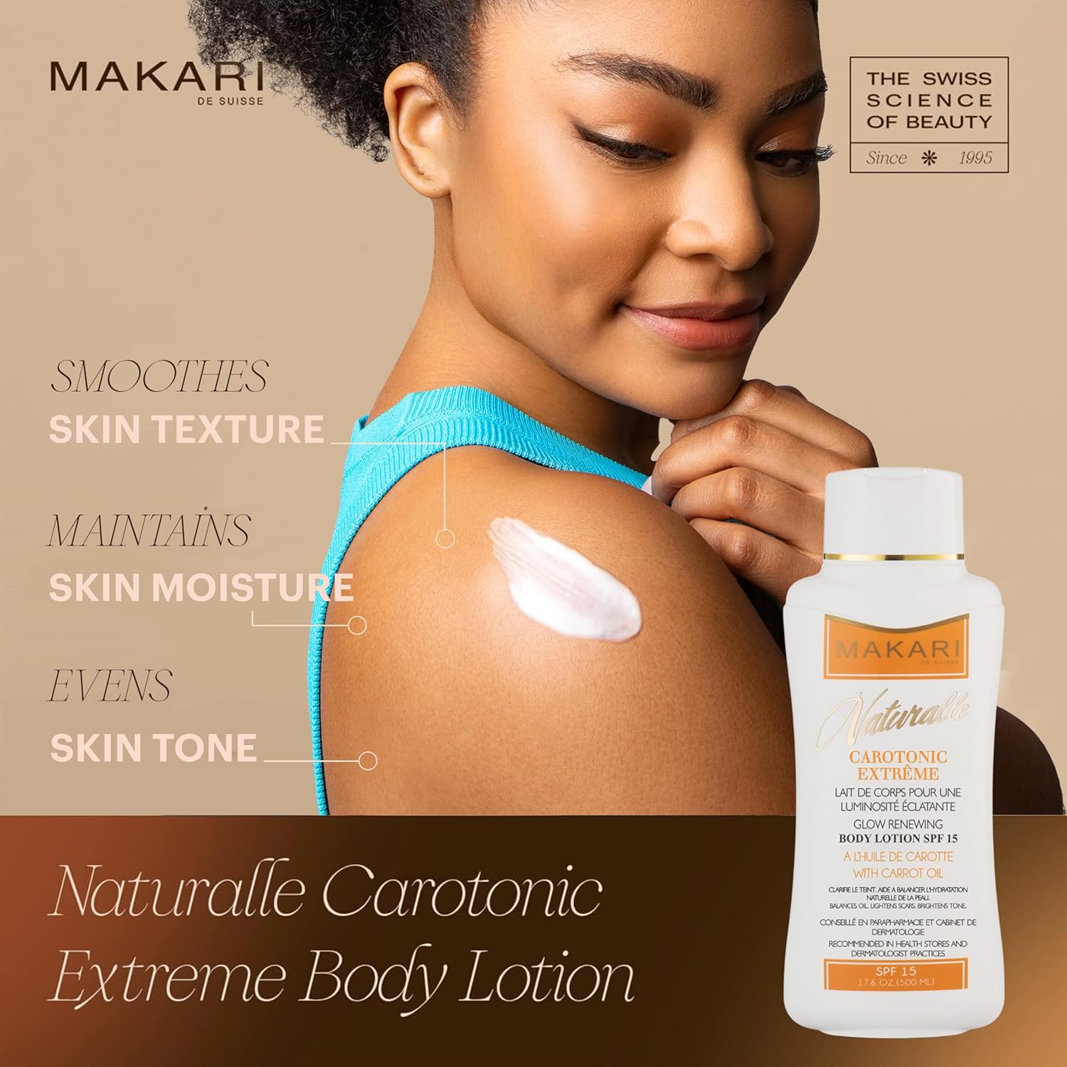MAKARI Carotonic Extreme Lotion: application avec pompe pour une hydratation légère