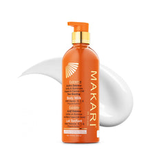 MAKARI Extreme Active Intense Carrot & Argan Oil Body Milk flacon: application facile et précise.