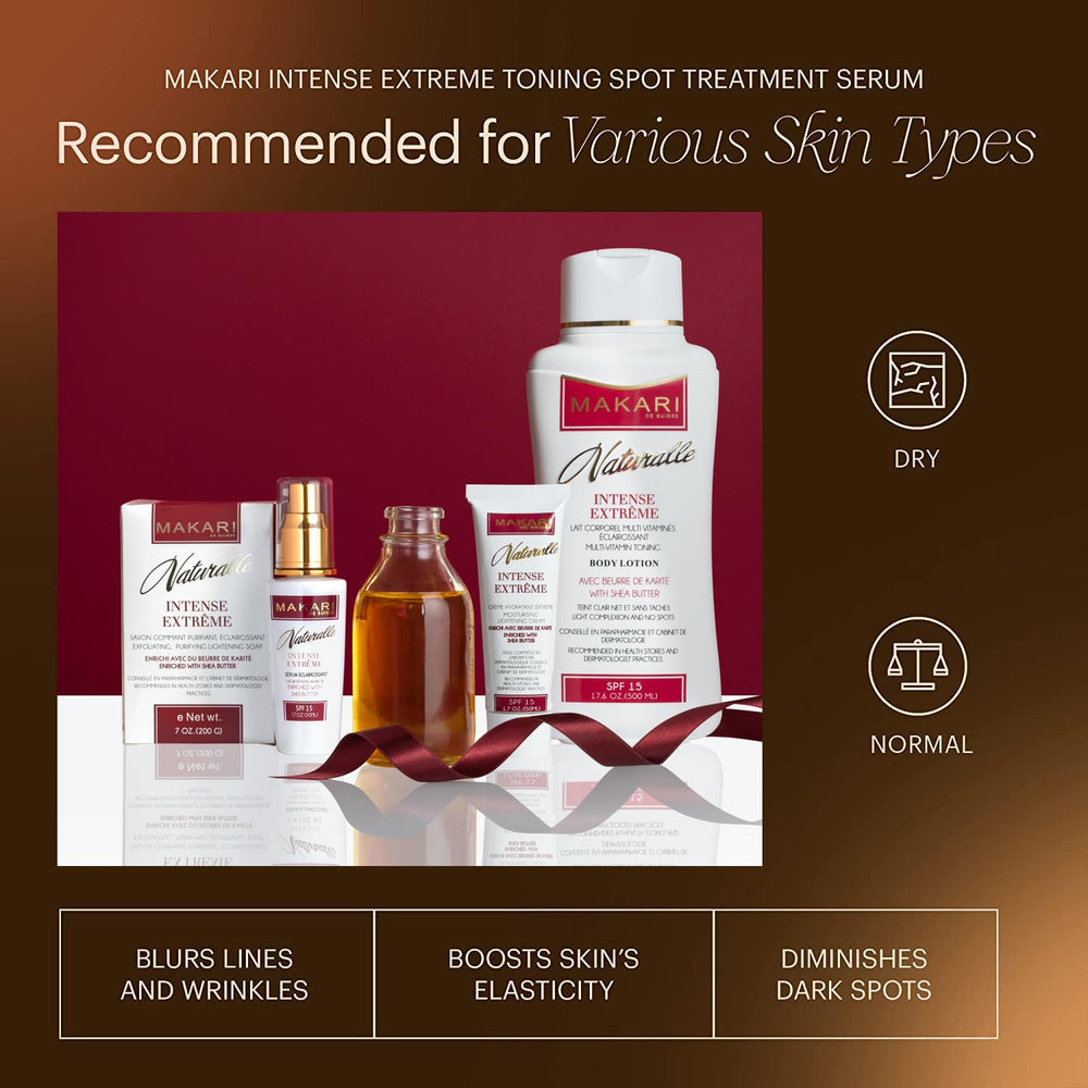 Makari Intense Extreme Toning Serum – beurre de karité pour nourrir les zones sèches.