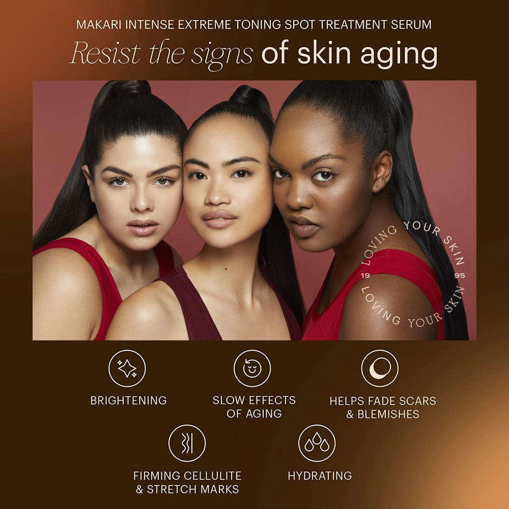 Makari Intense Extreme Toning Serum – emballage élégant reflétant la qualité du soin.