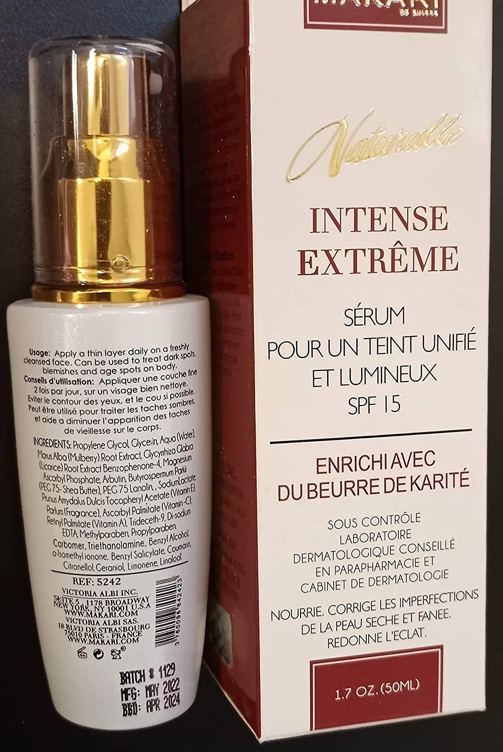 Makari Intense Extreme Toning Serum – extrait de racine de réglisse pour luminosité progressive.