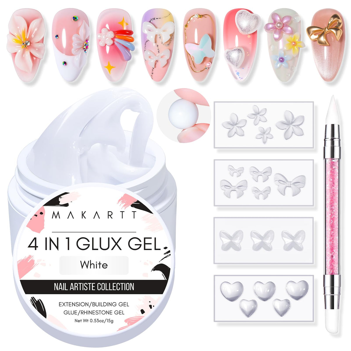 Makartt Gel 3D Art pour extensions d'ongles durables et faciles.