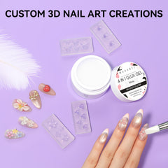 Makartt 3D Gel Art moules fleurs pour accents délicats.